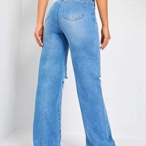 Shein High Waist Light Wash Jeans